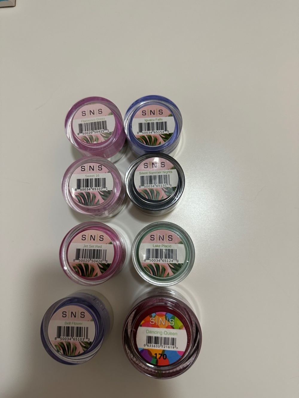 SNS multicolor nail powder set